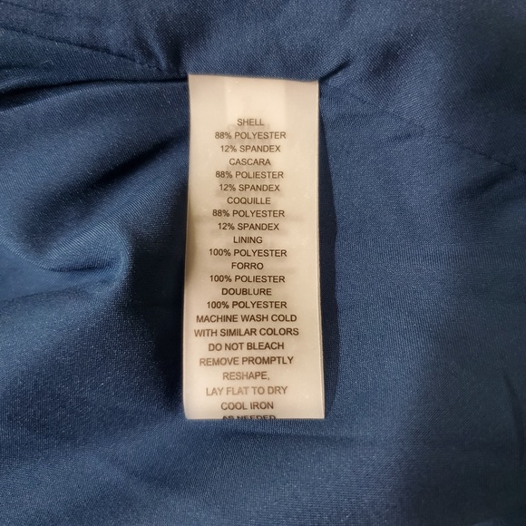 Vince Camuto | Ruffle Crepe A-Line Dress Teal 16W - Picture 7 of 7